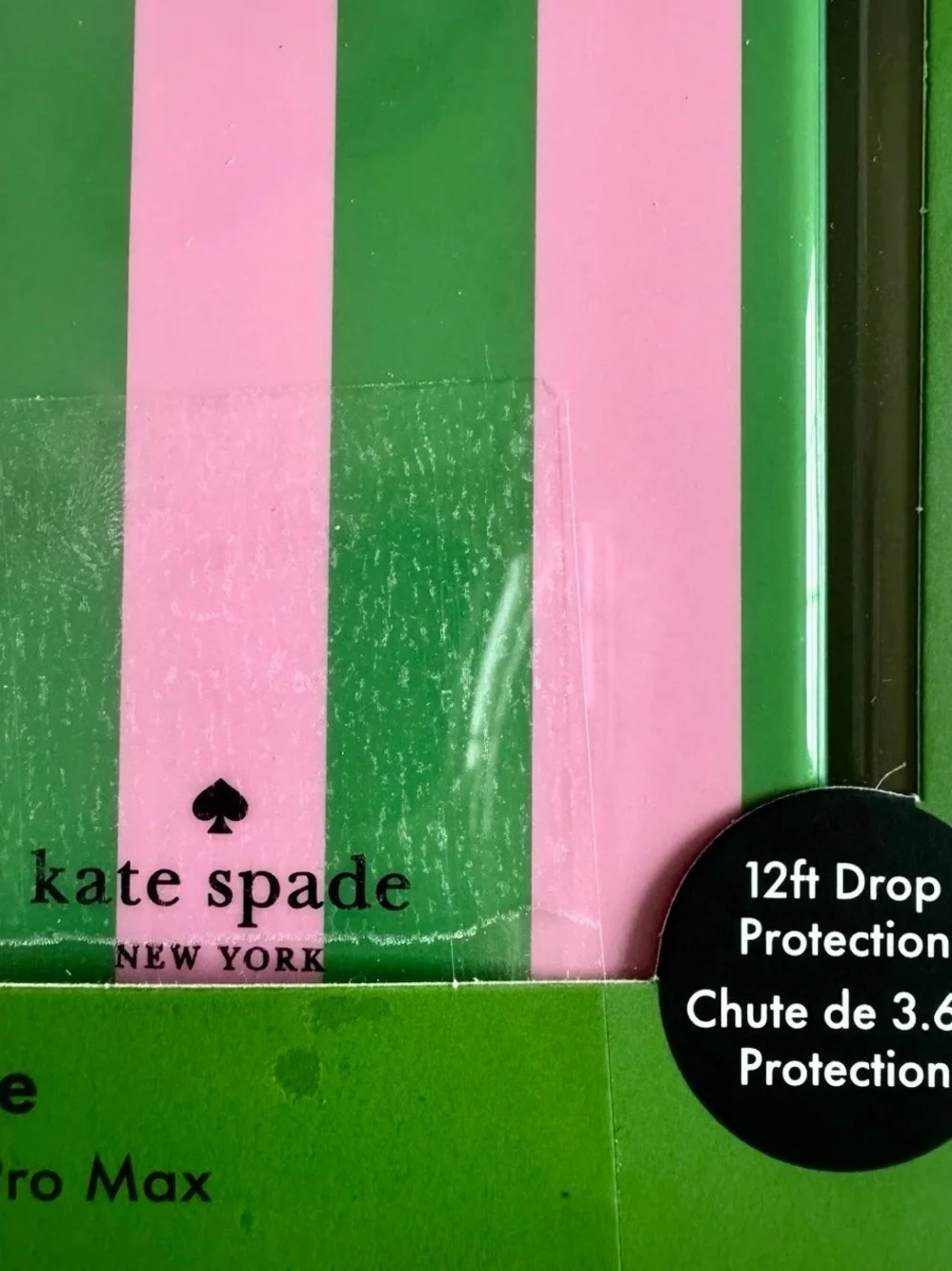 NEW Kate Spade New York 16 PRO MAX Pink/Green Stripe protective Case TPU.